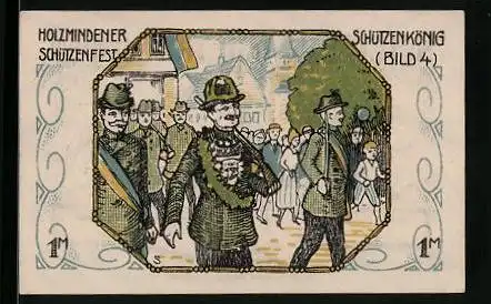 Notgeld Holzminden 1922, 1 Mark, Wappen, Schützenfest: Schützenkönig