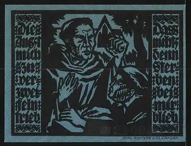 Notgeld Erfurt 1921, 50 Pfennig, Diskutierender Luther