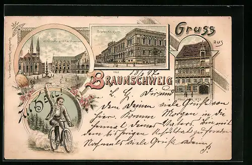 Lithographie Braunschweig, Altstadtmarkt, Polytechnikum