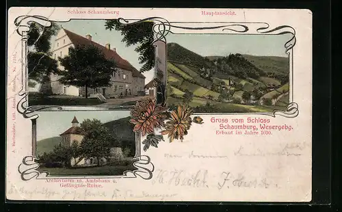 AK Schaumburg /Wesergeb., Schloss Schaumburg, Gesamtansicht
