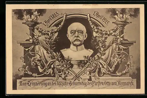 AK Zur Erinnerung an den 100 jähr. Geburtstag des Fürsten Otto von Bismarck