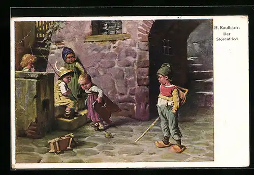 Künstler-AK Hermann Kaulbach: Der Störenfried