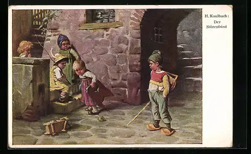 Künstler-AK Hermann Kaulbach: Der Störenfried