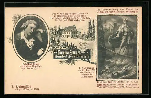 AK Dichter Friedrich Schiller, Das v. Wolzogen`sche Landhaus in Bauerbach