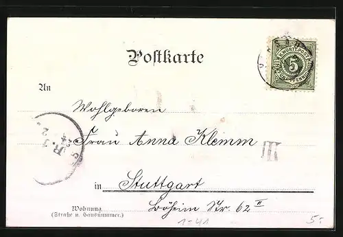 AK Dichter Emile Zola mit Zwicker