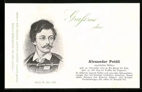AK Ungarischer Dichter Alexander Petöfi