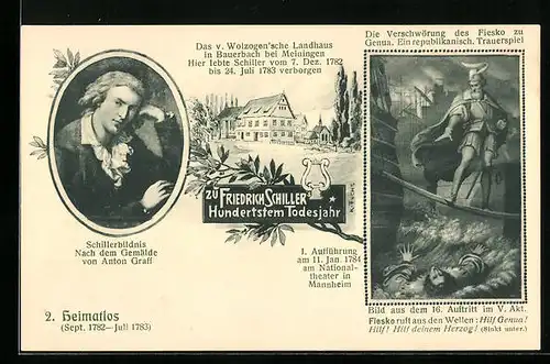 AK Dichter Friedrich Schiller, Die Verschwörung des Fiesko zu Genua