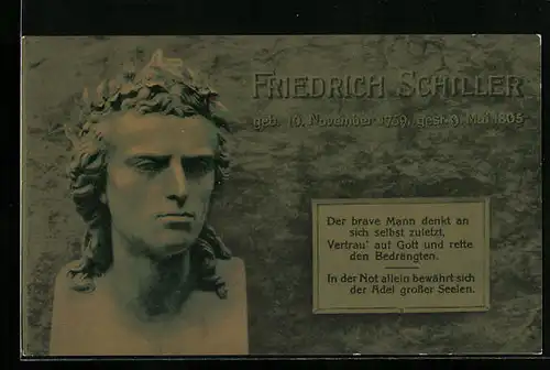 AK Dichter Friedrich Schiller Statue