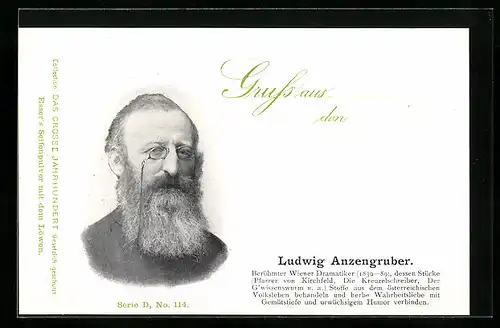 AK Wiener Dramatiker Ludwig Anzengruber