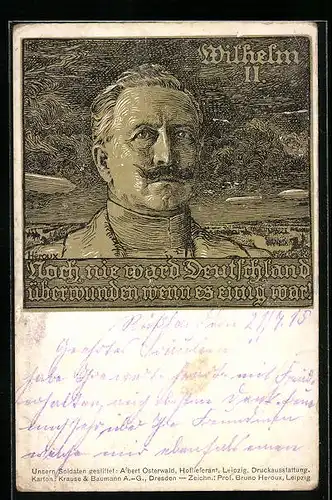 Künstler-AK Bruno Heroux: Kaiser Wilhelm II.
