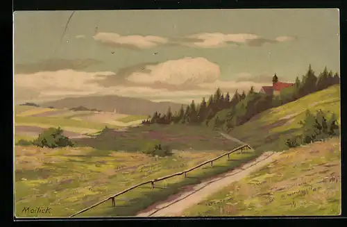 Künstler-AK Alfred Mailick: Landschaftsidylle, Weg am Hang