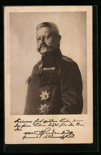 AK Paul von Hindenburg in Uniform mit Orden