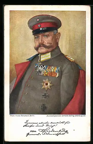 AK Paul von Hindenburg in Uniform mit Orden