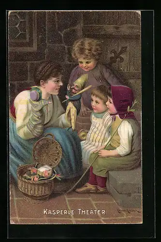 Künstler-AK Hermann Kaulbach: Kasperle Theater