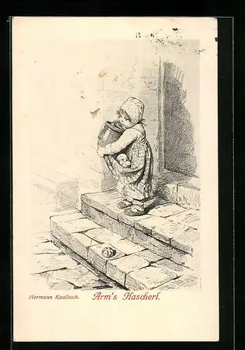 Künstler-AK Hermann Kaulbach: Arm`s Hascherl