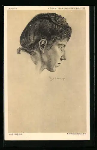Künstler-AK Max Klinger: Frau im Profil