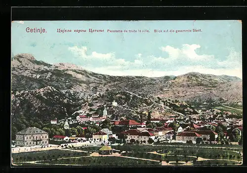 AK Cetinje, Blick auf die gesamte Stadt