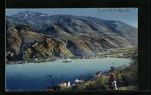 AK Cattaro, Serpentinenstrasse nach Montenegro