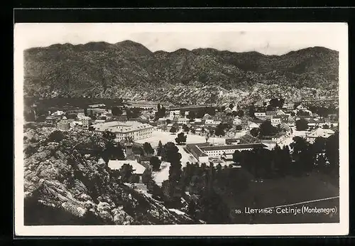 AK Cetinje, Ortsansicht aus der Vogelschau