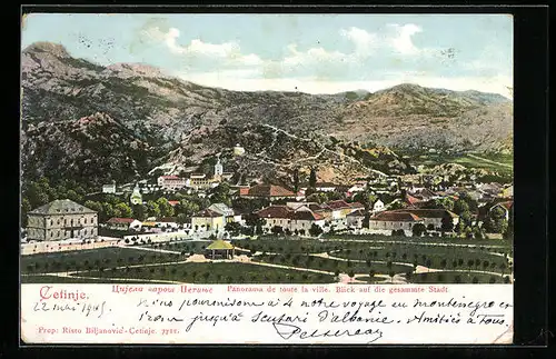 AK Cetinje, Blick auf die gesamte Stadt