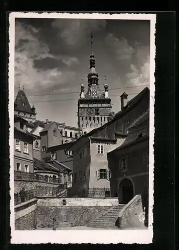 AK Sighisoara, Treppenaufgänge in der Stadt