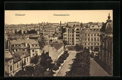 AK Bukarest, Blick auf einen Teil der Stadt