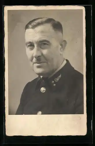 Foto-AK Eisenbahner in Uniform