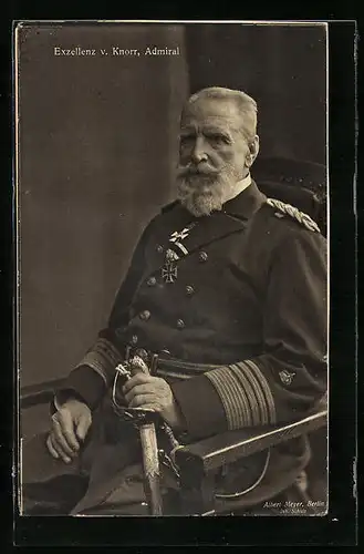 AK Ihre Exzellenz Admiral v. Knorr im Portrait