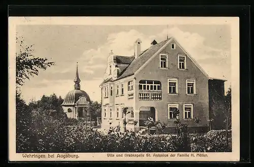 AK Wehringen b. Augsburg, Villa und Grabkapelle St. Antonius