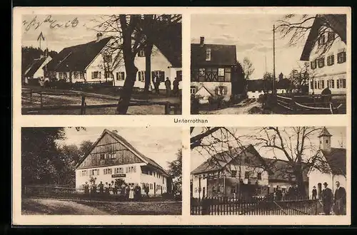 AK Unterrothan, Ortsansicht mit Häuseransichten