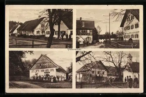 AK Unterrothan, Ortsansicht mit Häuseransichten