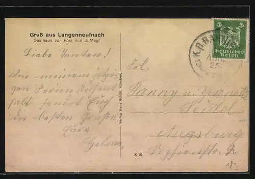 AK Langenneufnach, Gasthaus zur Post