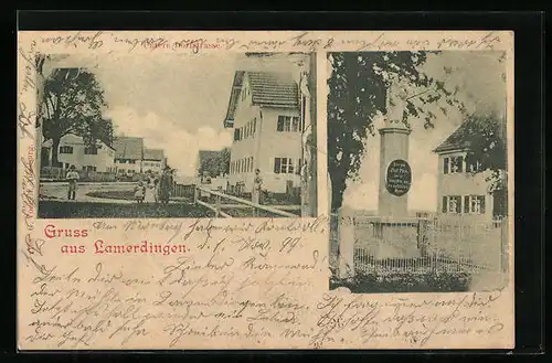 AK Lamerdingen, Dorfstrasse, Denkmal