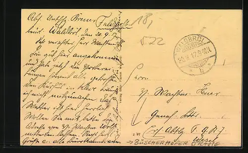 AK Waldbröl, Büscherhofer Strasse mit Villen aus der Vogelschau