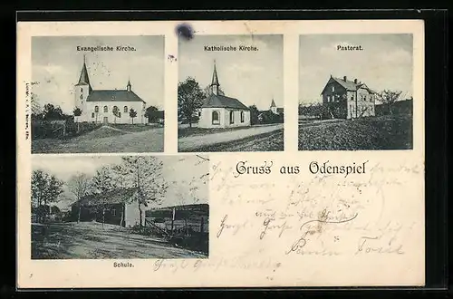 AK Odenspiel, Evangelische Kirche, Pastorat, Schule