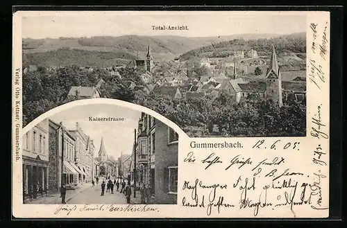 AK Gummersbach, Totalansicht, Kaiserstrasse