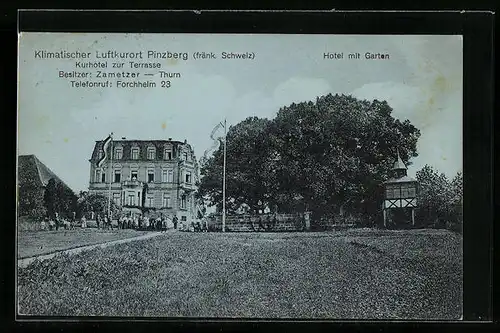 AK Pinzberg /Fränk. Schweiz, Kurhotel zur Terrasse mit Garten