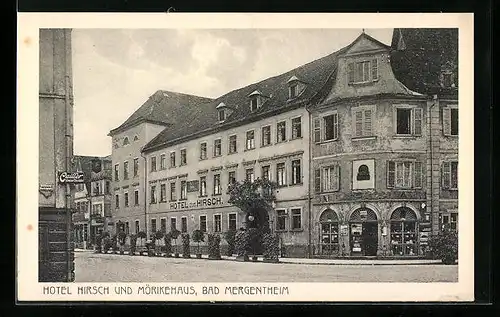 AK Bad Mergentheim, Hotel Hirsch und Mörikehaus