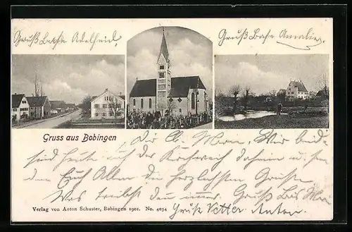 AK Bobingen, Blick auf eine Kirche