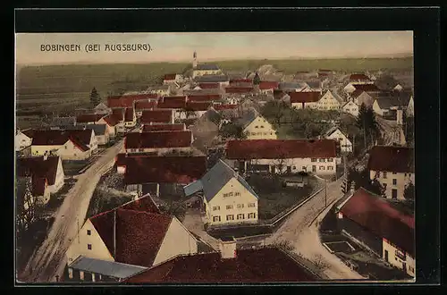 AK Bobingen bei Augsburg, Ortspartie aus der Vogelschau