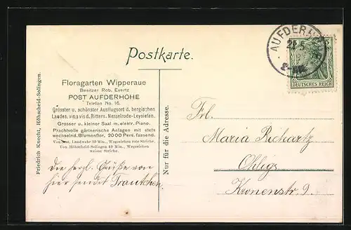 AK Wipperaue, Gasthaus Floragarten