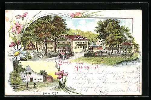 Lithographie München-Schwabing, Gasthof Milchhäusl