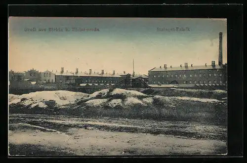 AK Biehla bei Elsterwerda, Steingut-Fabrik