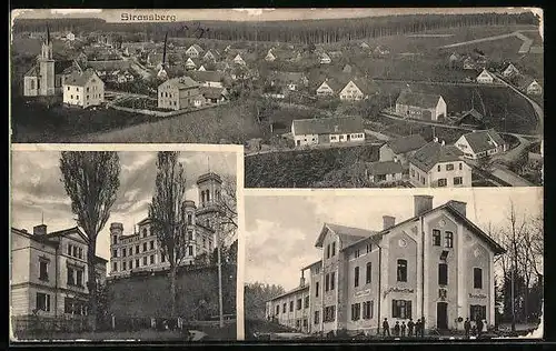 AK Strassberg, Totalansicht, Gasthaus Reichs-Adler