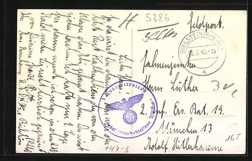 AK Bielstein /Rhein, Absolvia Abitur 1940, Schüler auf Luftballons