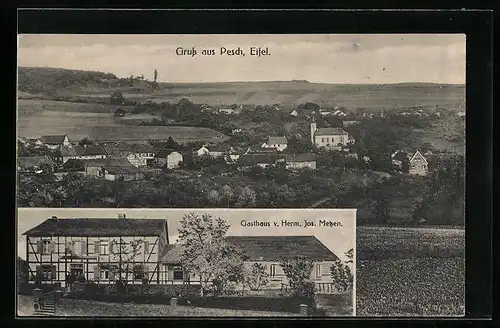 AK Pesch /Eifel, Gasthaus v. Herm. Jos. Metzen, Totalansicht