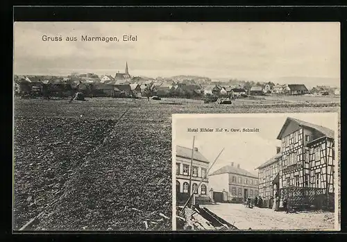 AK Marmagen /Eifel, Hotel Eifeler Hof von Osw. Schmidt, Ortsansicht aus der Ferne