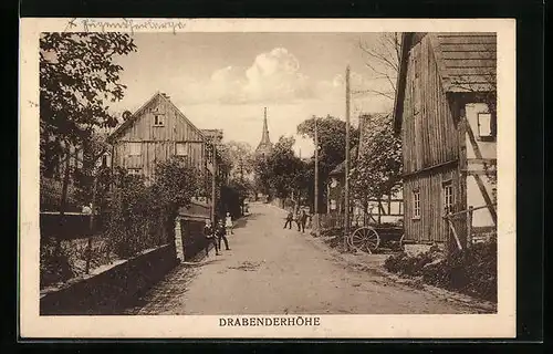 AK Drabenderhöhe, Strassenpartie am Ortseingang