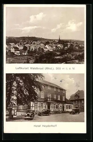 AK Waldbroel, Hotel Heyderhoff, Ortsansicht