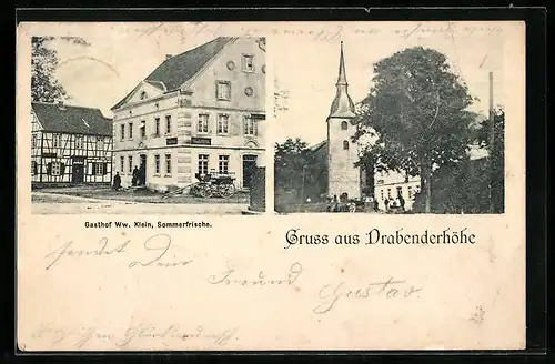 AK Drabenderhöhe, Gasthof Ww. Klein, Kirche